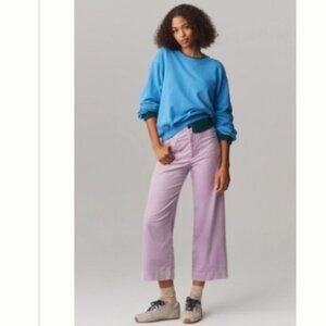 Anthropologie Maeve The Colette Corduroy Crop Wide-Leg Pants Lilac 28 NEW NWT